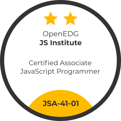JSA – Certified Associate JavaScript Programmer