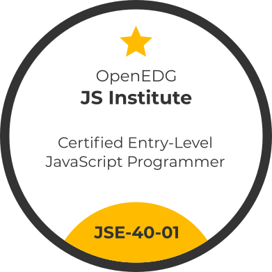 JSE – Certified Entry-Level JavaScript Programmer